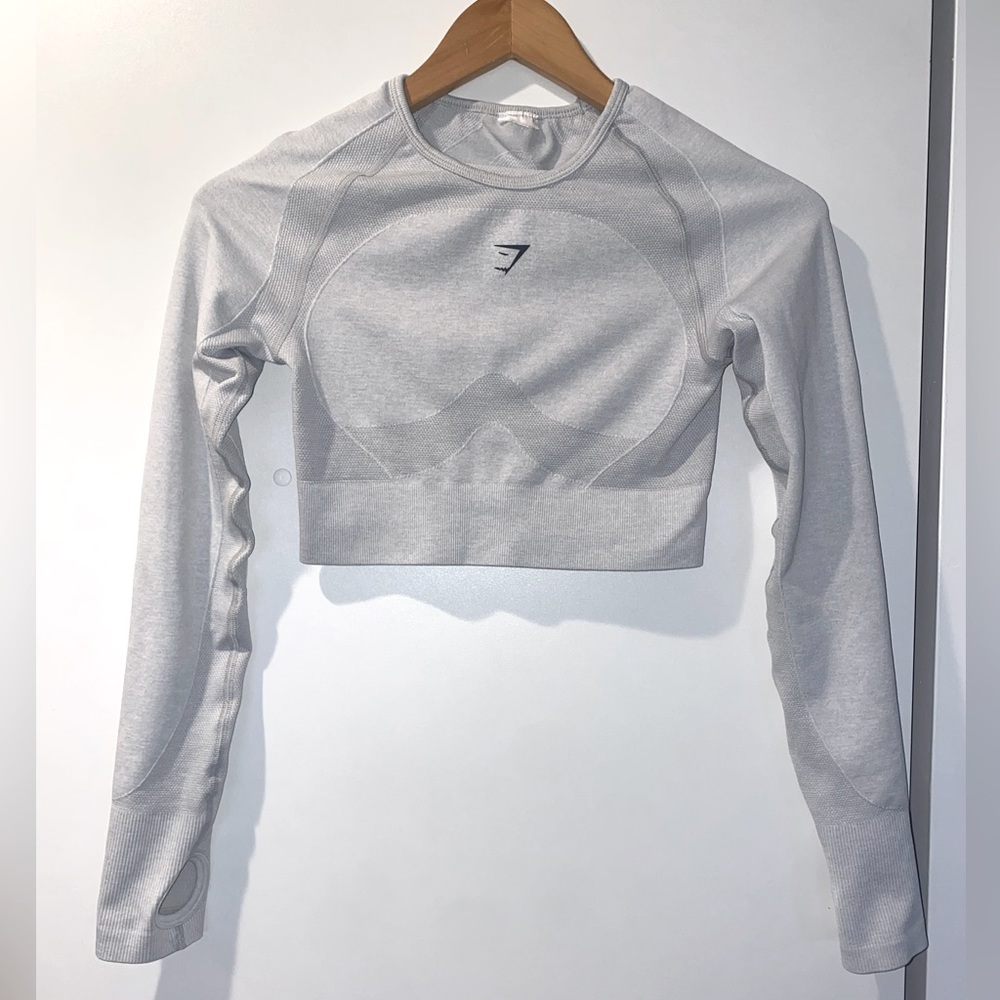 GYMSHARK WOMENS FLEX SPORTS LONG SLEEVE CROP TOP